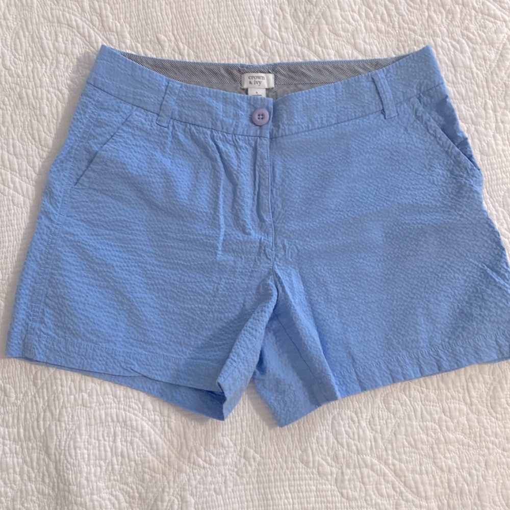 Crown & Ivy Caroline Blue Chino Shorts 8